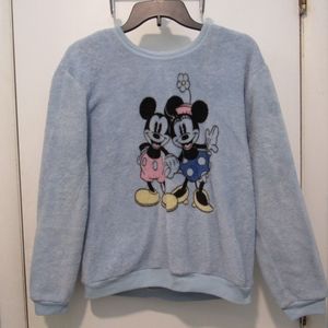 Disney Junior's Size Large, Fluffy/Soft, Light Blue, Pastel Mickey/Minnie Shirt